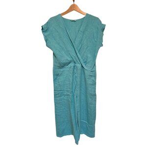 Meo Meli Linen Jumpsuit‎ Womens One Size Blue Wide Leg Made In Italy